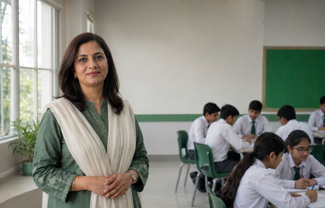 Photo of students or the principal
